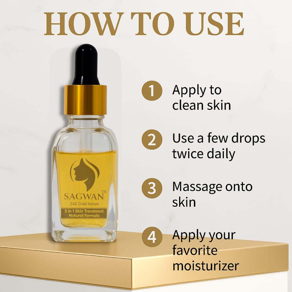 Sagwan 24K Gold Skin Serum (5-in-1 Treatment)